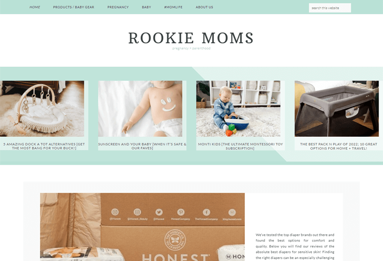 Rookie-Moms-Lifestyle-Blog-Sitio web-Ejemplo