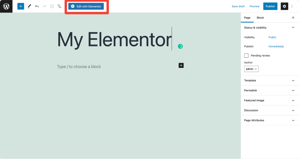 modifica la pagina di wordpress con elementor