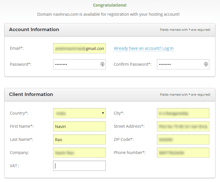 Detalii de plată SiteGround