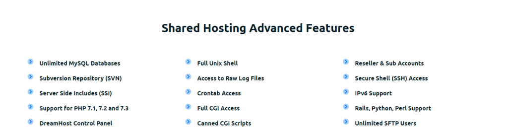 Dreamhost shared hosting