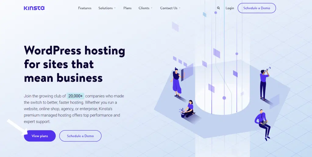 Kinsta homepage