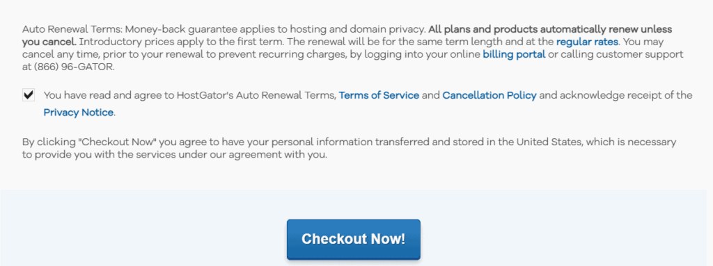 Checkout hostgator