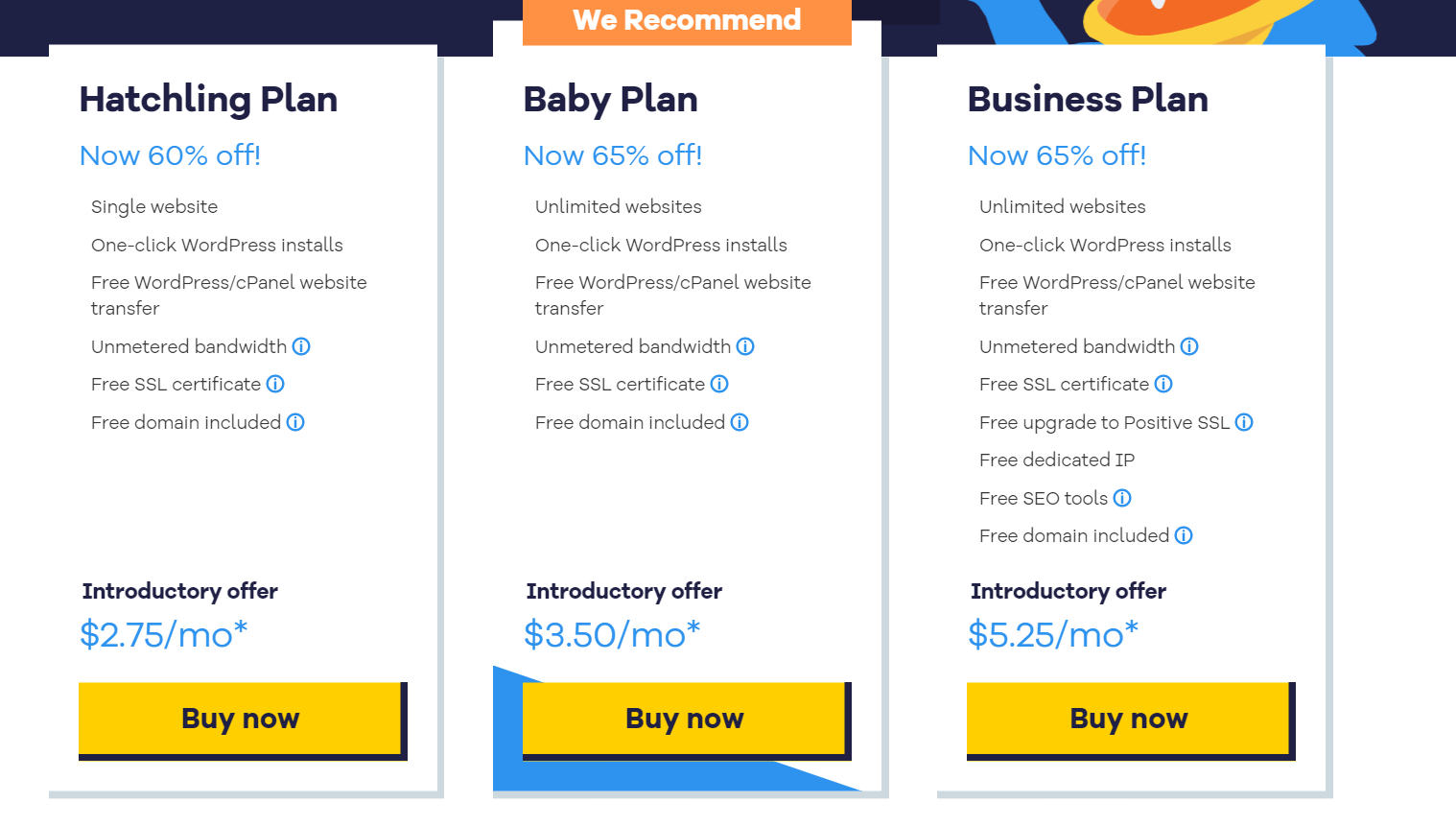 Hostgator shared plans comparison