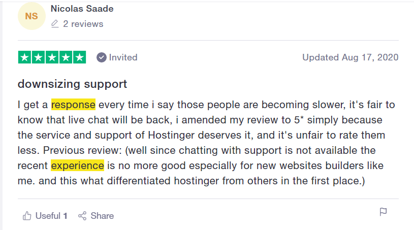 real feedback from hostinger customers