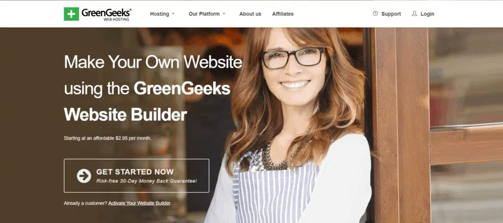 greengeeks website builder