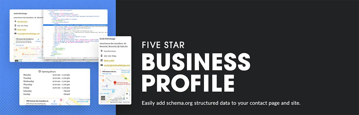 برنامج Five Star Business Profile و Schema WordPress schema الإضافي