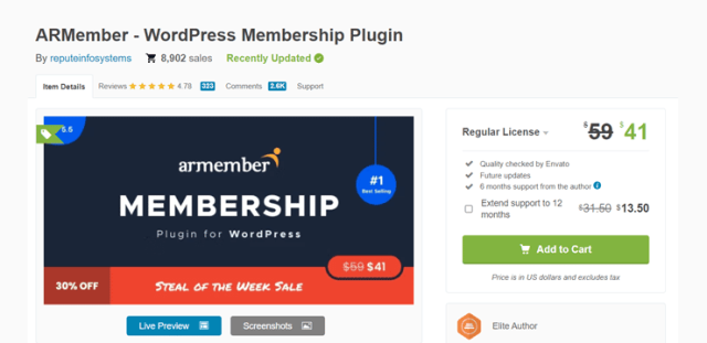 ARMember WordPress-Mitgliedschafts-Plugin