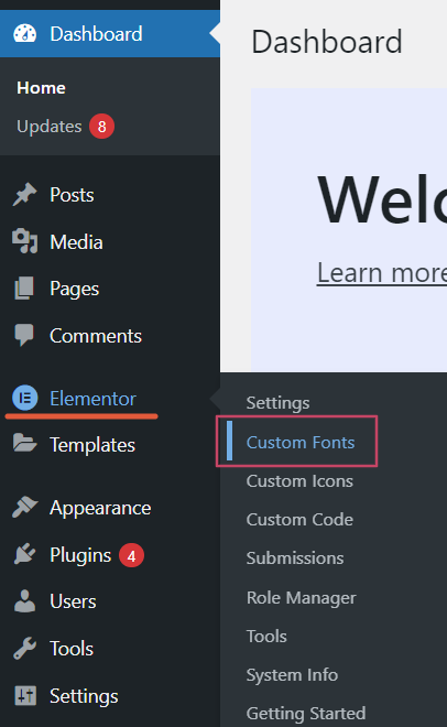 Tambahkan font kustom ke situs WordPress Anda menggunakan fitur font kustom Elementor