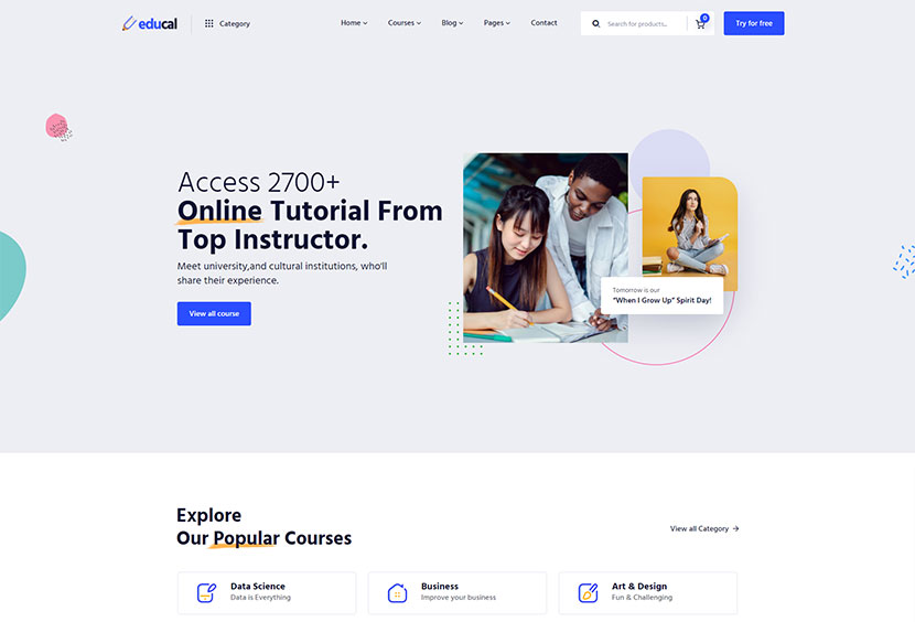 Educal — тема WordPress для онлайн-курсов и образования