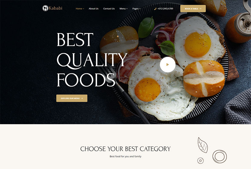 Kababi Restaurant WordPress-Theme