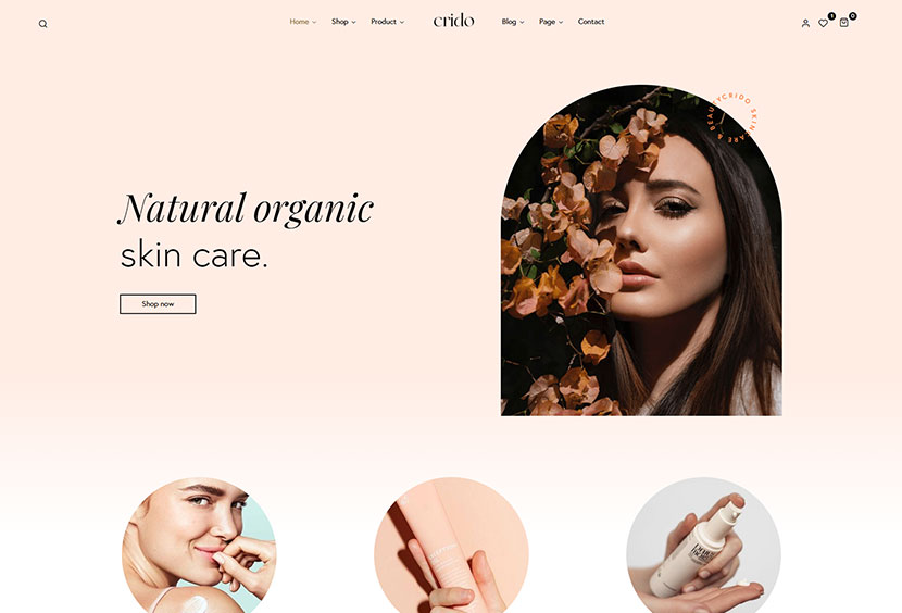 Crido – Thème WooCommerce pour la beauté et les soins de la peau