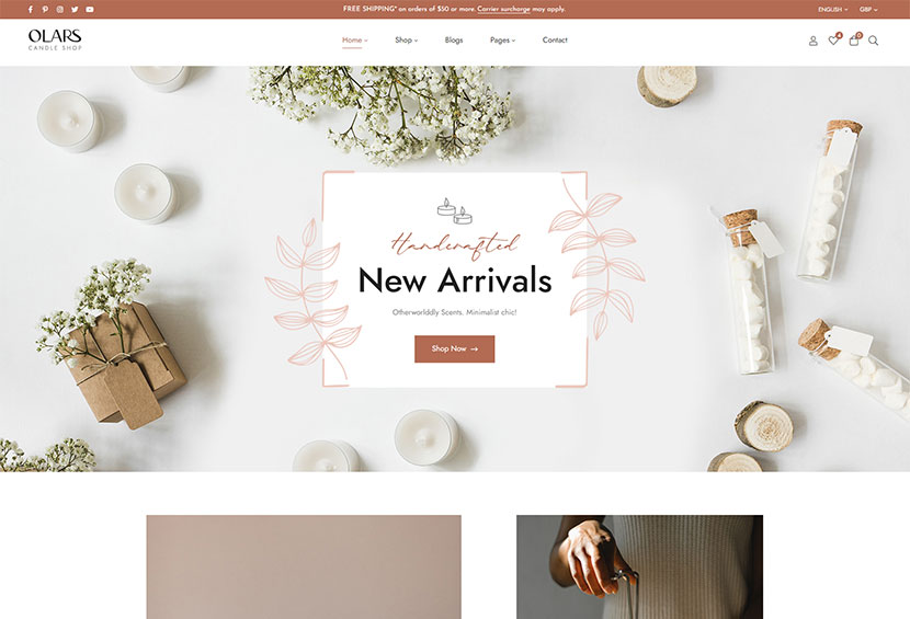 Olars - เทียนแฮนด์เมด WooCommerce ธีม