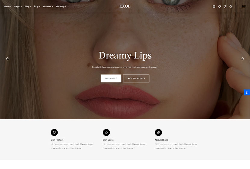 Exquil – Tema eCommerce per saloni di bellezza