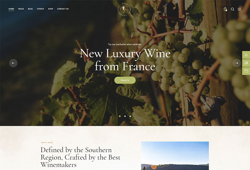 Chardonnay - ร้านไวน์ & ไร่องุ่น WordPress Theme