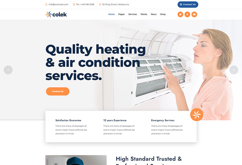 Colek - 空調和供暖 WordPress