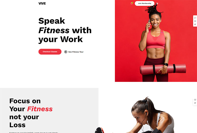 Treinador de Ginásio Vive Fitness WordPress