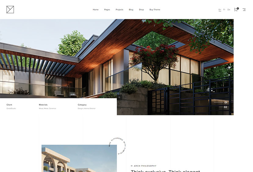 Simetria - Motyw WordPress Architektura i wnętrze