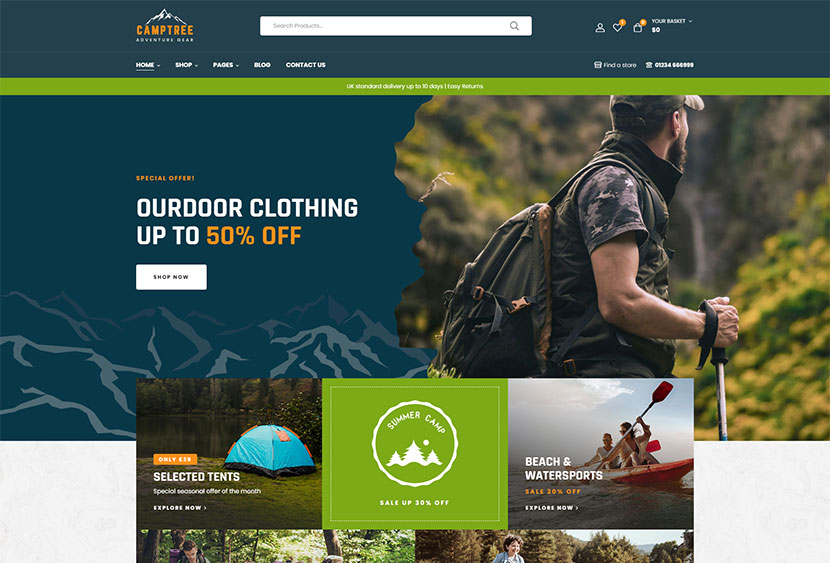 Camptree - Tema WordPress ao ar livre