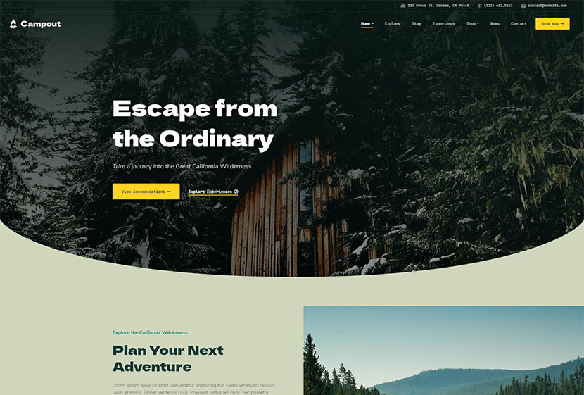 Campout - RV Resort & Campground WordPress Teması