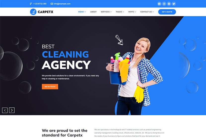 Carpetx - บริการทำความสะอาด WordPress Theme