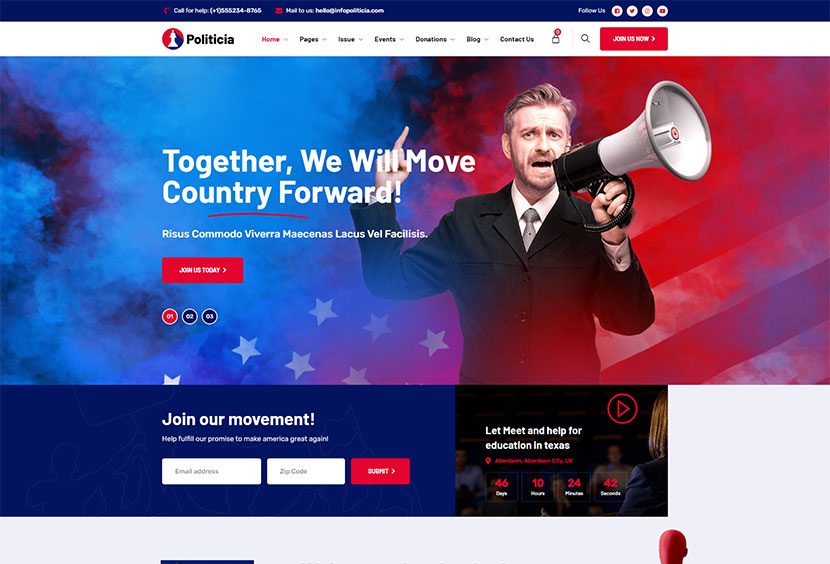 Politicia Politiker & Sprecher WordPress Theme