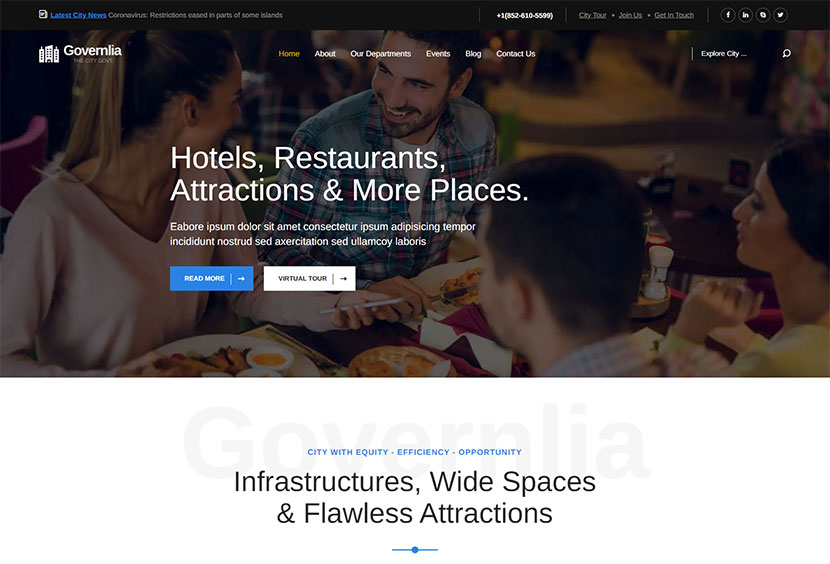 Governlia - ธีม WordPress ของเทศบาลและรัฐบาล