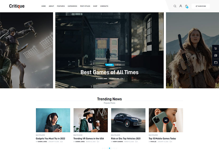 บทวิจารณ์ - นิตยสาร หนังสือพิมพ์ และบทวิจารณ์ WordPress Theme