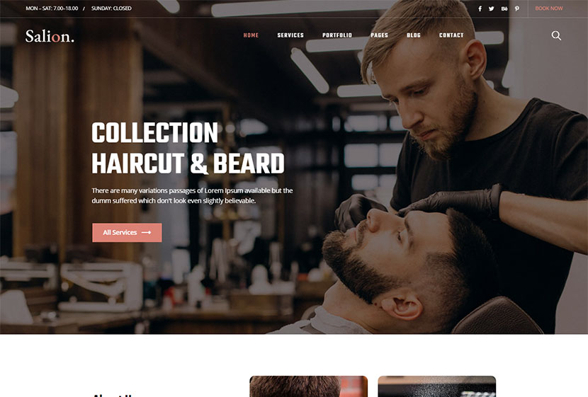 Salion – Salon fryzjerski Motyw WordPress