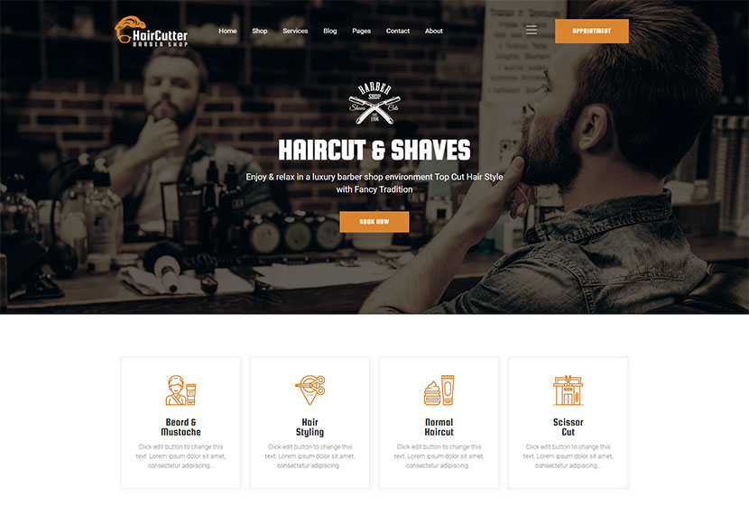 HairCutter — WordPress тема для парикмахерских и салонов красоты